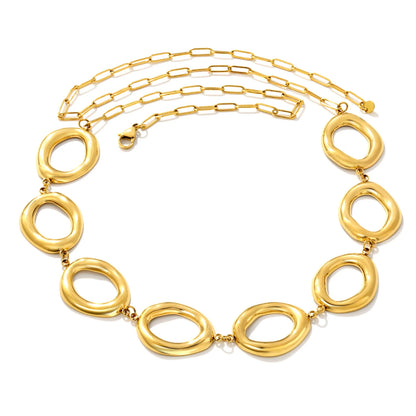 18K Gold Plated Irregular Oval Link Waist Chain | Modern Body Chain Wholesale MOQ 12