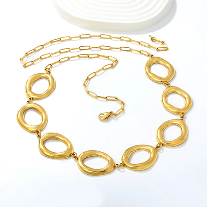 18K Gold Plated Irregular Oval Link Waist Chain | Modern Body Chain Wholesale MOQ 12