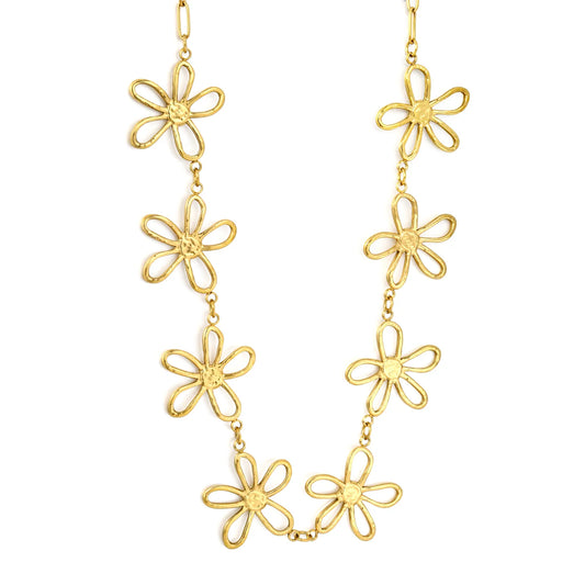 Cut‑Out Outline Flower Waist Chain | 18K Gold Plated Stainless Steel Boho Floral Body Chain Wholesale