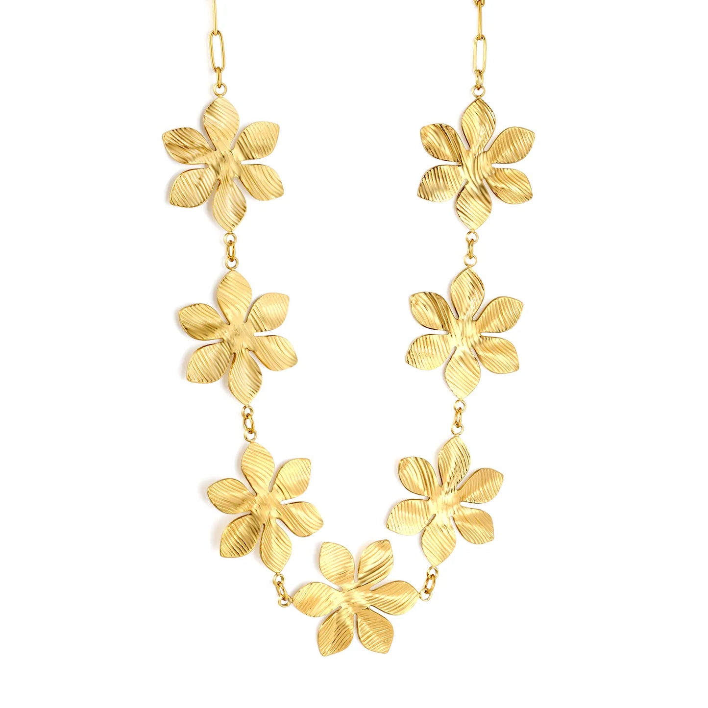 Boho Summer Body Chain Textured Floral Waist Chain | 18K Gold Plated Stainless Steel | MOQ 12