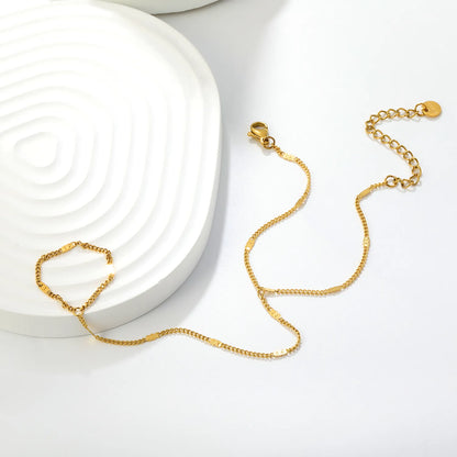 Textured Flat Link Hand Chain Harness | 18K Gold Plated Stainless Steel | MOQ 12