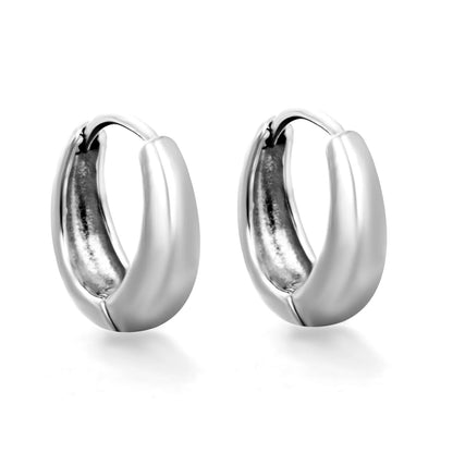 Chunky Mini Huggie Hoop Earrings | Two Color Options | 18K Gold Plated Jewelry for Wholesale
