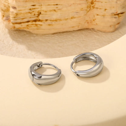 Chunky Mini Huggie Hoop Earrings | Two Color Options | 18K Gold Plated Jewelry for Wholesale