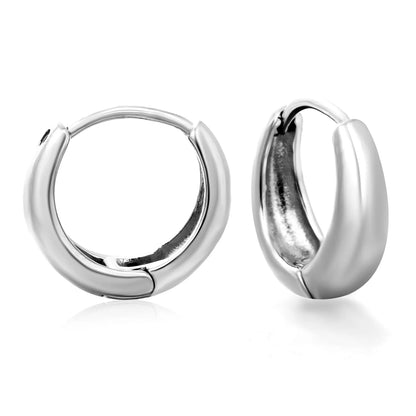 Chunky Mini Huggie Hoop Earrings | Two Color Options | 18K Gold Plated Jewelry for Wholesale