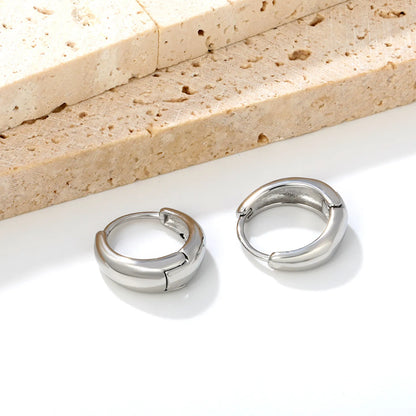 Chunky Mini Huggie Hoop Earrings | Two Color Options | 18K Gold Plated Jewelry for Wholesale