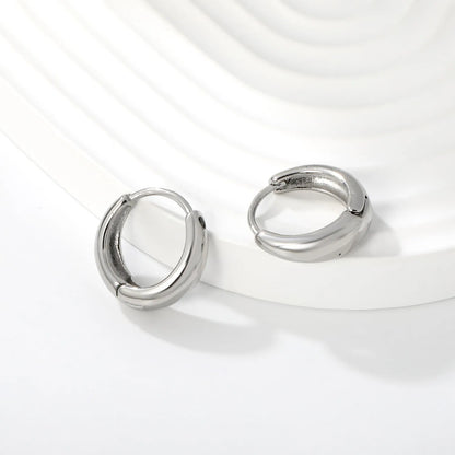 Chunky Mini Huggie Hoop Earrings | Two Color Options | 18K Gold Plated Jewelry for Wholesale