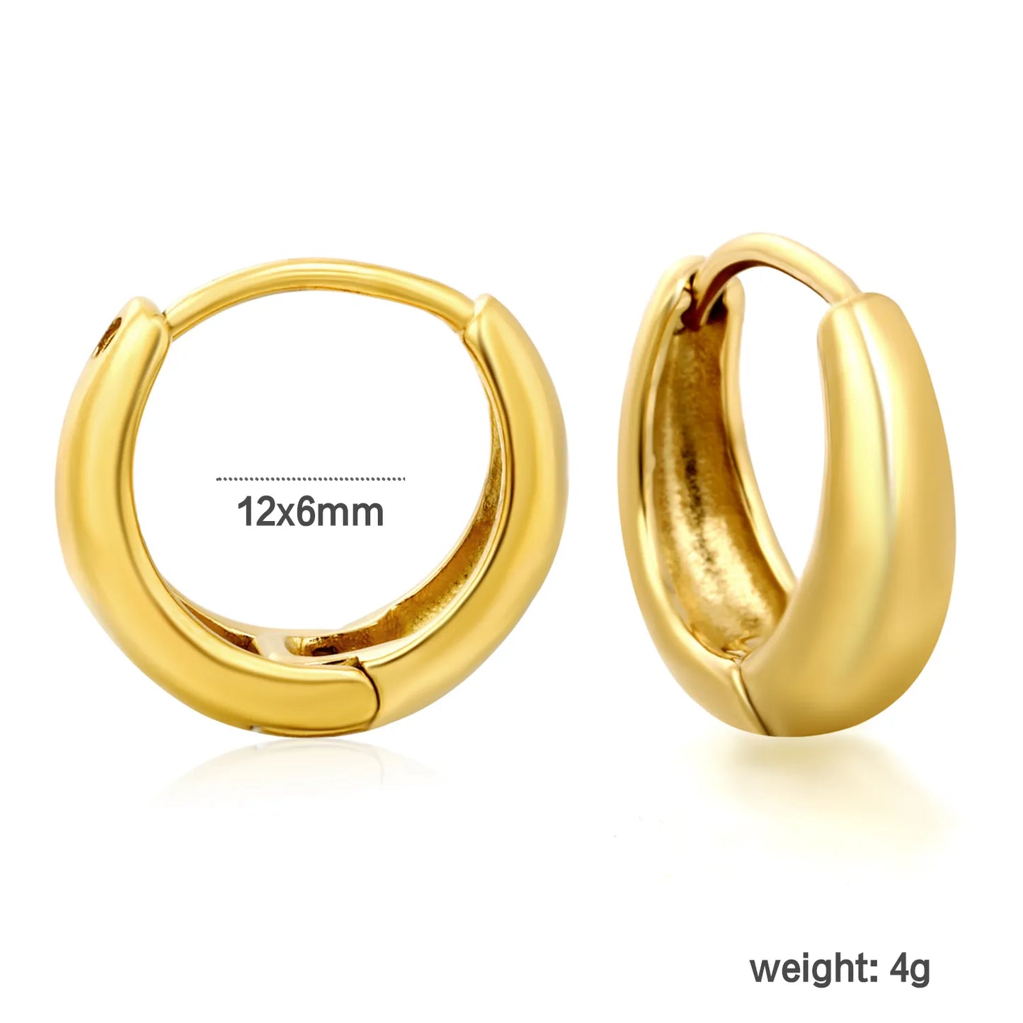 Chunky Mini Huggie Hoop Earrings | Two Color Options | 18K Gold Plated Jewelry for Wholesale
