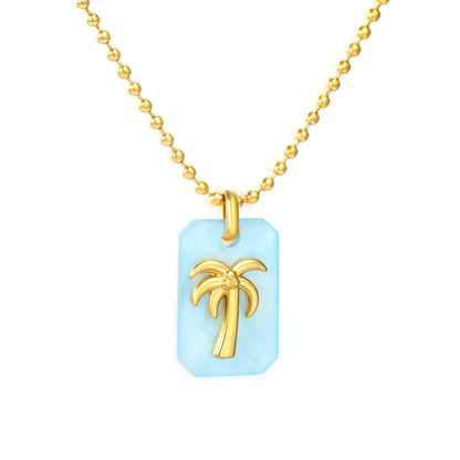 18K Gold Plated Strawberry/Pineapple/Grape/Watermelon/Palm Acrylic Pendant Necklace | Wholesale Bulk Order | MOQ 12 | 40+5cm Adjustable Jewelry