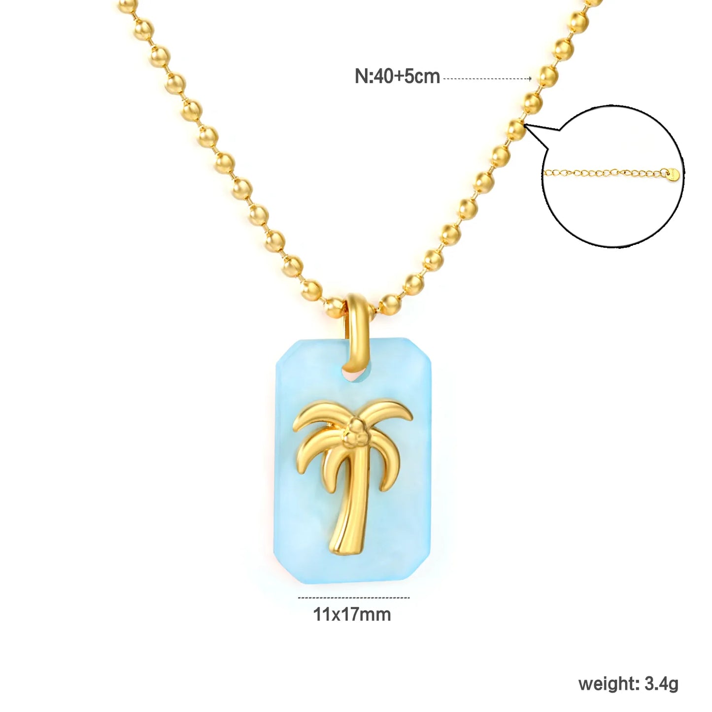 18K Gold Plated Strawberry/Pineapple/Grape/Watermelon/Palm Acrylic Pendant Necklace | Wholesale Bulk Order | MOQ 12 | 40+5cm Adjustable Jewelry