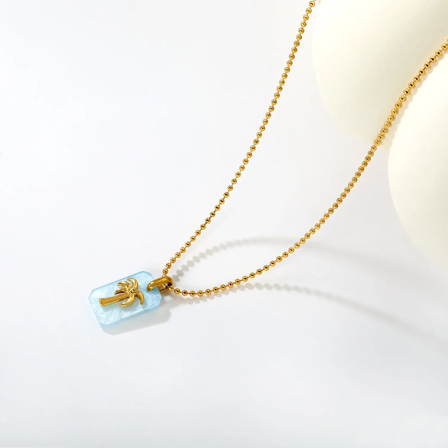 18K Gold Plated Strawberry/Pineapple/Grape/Watermelon/Palm Acrylic Pendant Necklace | Wholesale Bulk Order | MOQ 12 | 40+5cm Adjustable Jewelry