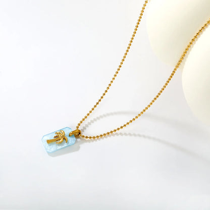 18K Gold Plated Strawberry/Pineapple/Grape/Watermelon/Palm Acrylic Pendant Necklace | Wholesale Bulk Order | MOQ 12 | 40+5cm Adjustable Jewelry