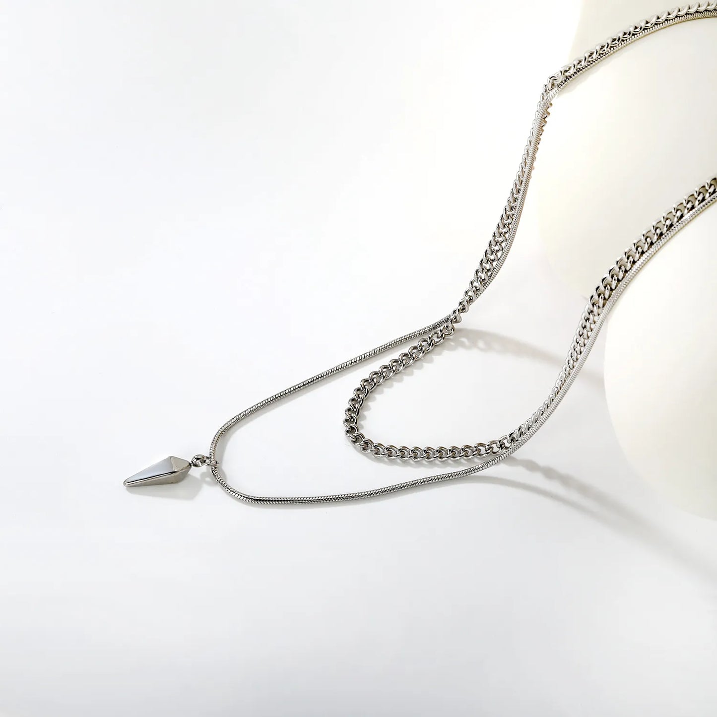 3-Layer Spike Pendant Necklace | Wholesale Bulk Order | MOQ 12 | N:40cm+50+5cm Adjustable Jewelry