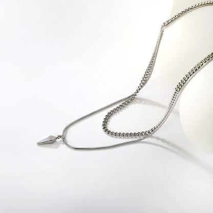 3-Layer Spike Pendant Necklace | Wholesale Bulk Order | MOQ 12 | N:40cm+50+5cm Adjustable Jewelry