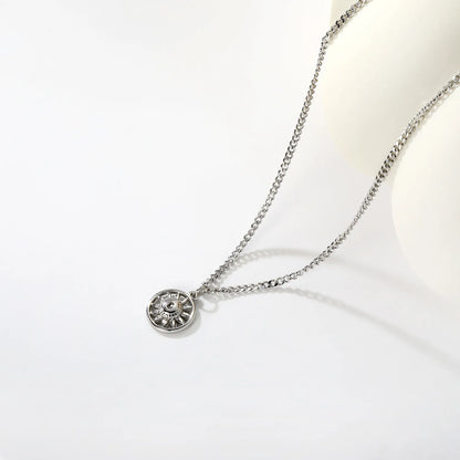 18K Gold/Silver Plated Sunburst Crystal Pendant Necklace | Wholesale Bulk Order | MOQ 12 | 40+5cm