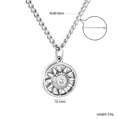 18K Gold/Silver Plated Sunburst Crystal Pendant Necklace | Wholesale Bulk Order | MOQ 12 | 40+5cm