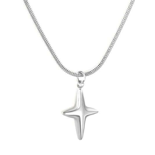 Stainless Steel Star Pendant Snake Chain Necklace | MOQ 12 | Wholesale Bulk Order | N:45+5cm Adjustable Jewelry