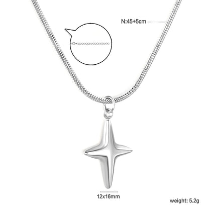 Stainless Steel Star Pendant Snake Chain Necklace | MOQ 12 | Wholesale Bulk Order | N:45+5cm Adjustable Jewelry