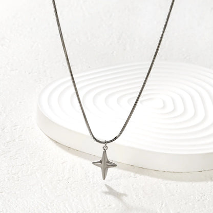 Stainless Steel Star Pendant Snake Chain Necklace | MOQ 12 | Wholesale Bulk Order | N:45+5cm Adjustable Jewelry