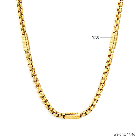 Wholesale Bulk Order 18K Gold Plated Textured Link Necklace | MOQ 12