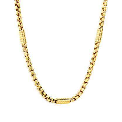 Wholesale Bulk Order 18K Gold Plated Textured Link Necklace | MOQ 12