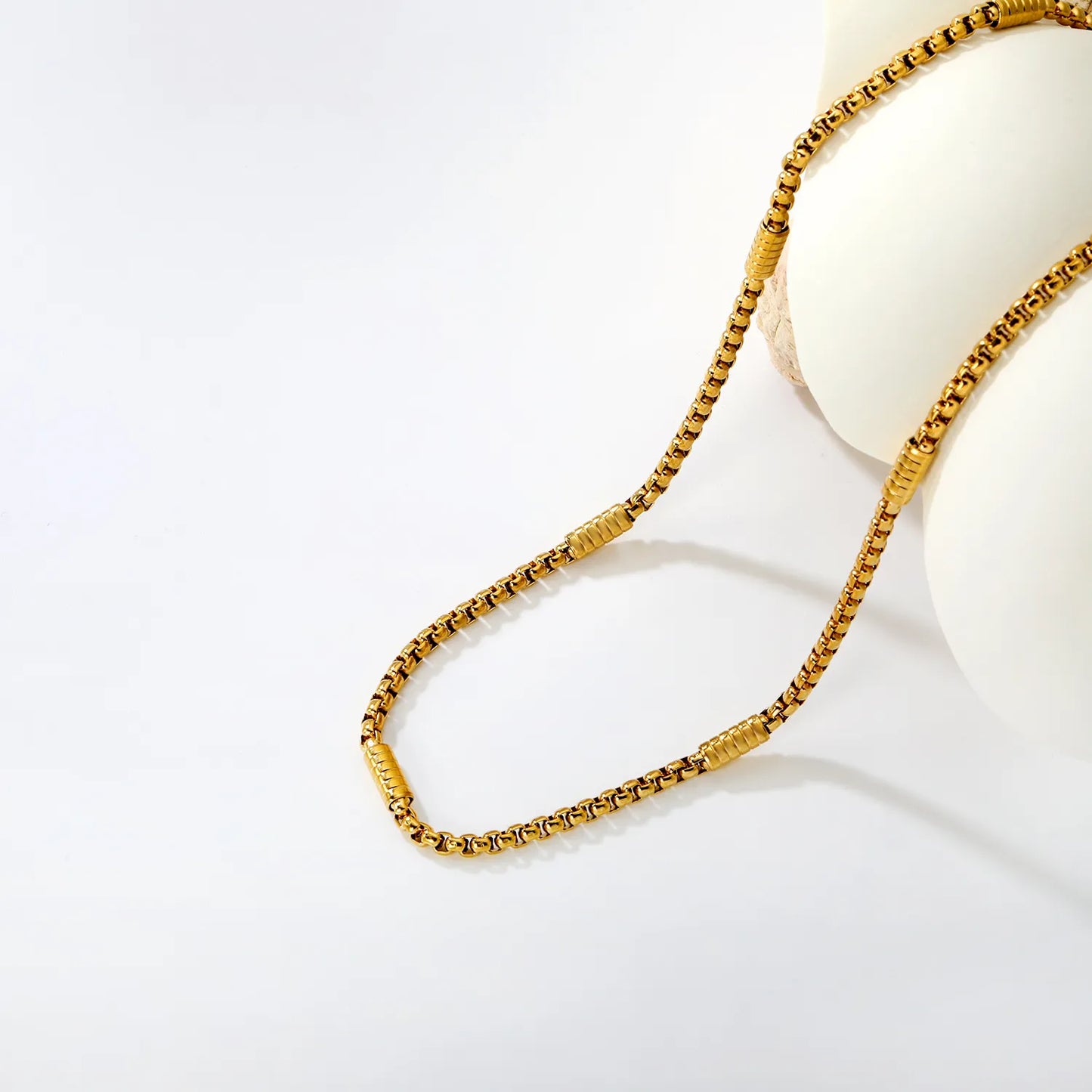 Wholesale Bulk Order 18K Gold Plated Textured Link Necklace | MOQ 12