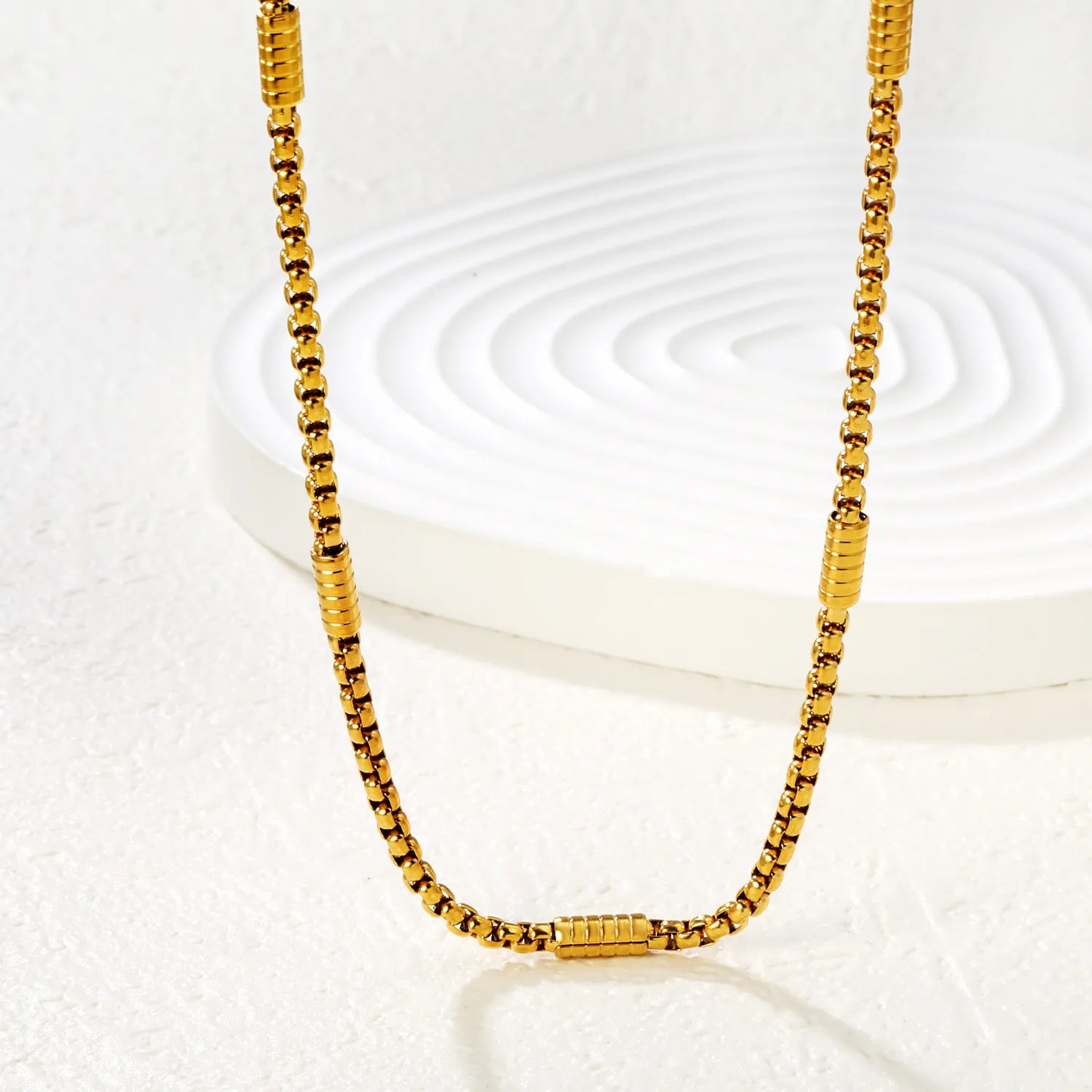 Wholesale Bulk Order 18K Gold Plated Textured Link Necklace | MOQ 12