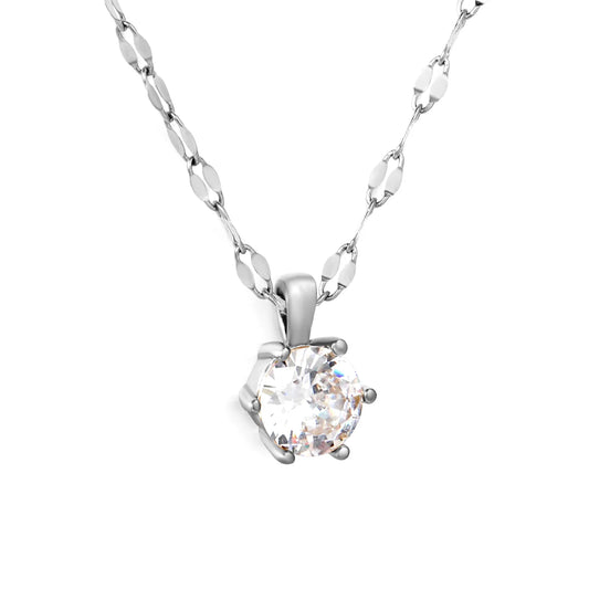 Gold/Silver Color 8.5mm Crystal Pendant Necklace | Wholesale Bulk Order | MOQ 12 | 40+5cm Stainless Steel Jewelry