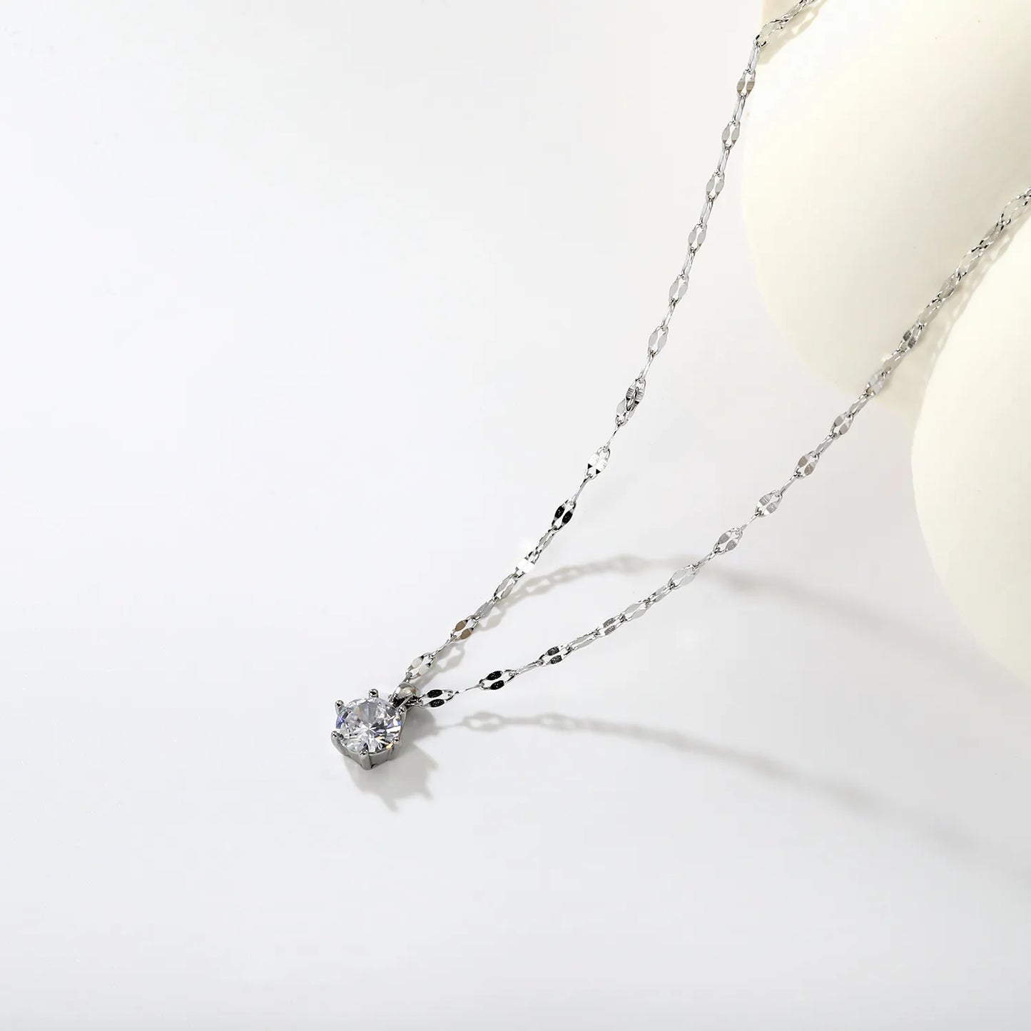 Gold/Silver Color 8.5mm Crystal Pendant Necklace | Wholesale Bulk Order | MOQ 12 | 40+5cm Stainless Steel Jewelry