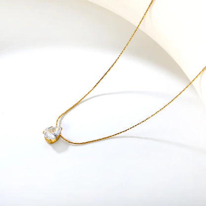 6mm Crystal Waterdrop Pendant 40+5cm Necklace | 18K Gold Plated | Wholesale  MOQ 12 | Adjustable Jewelry for Bulk Order