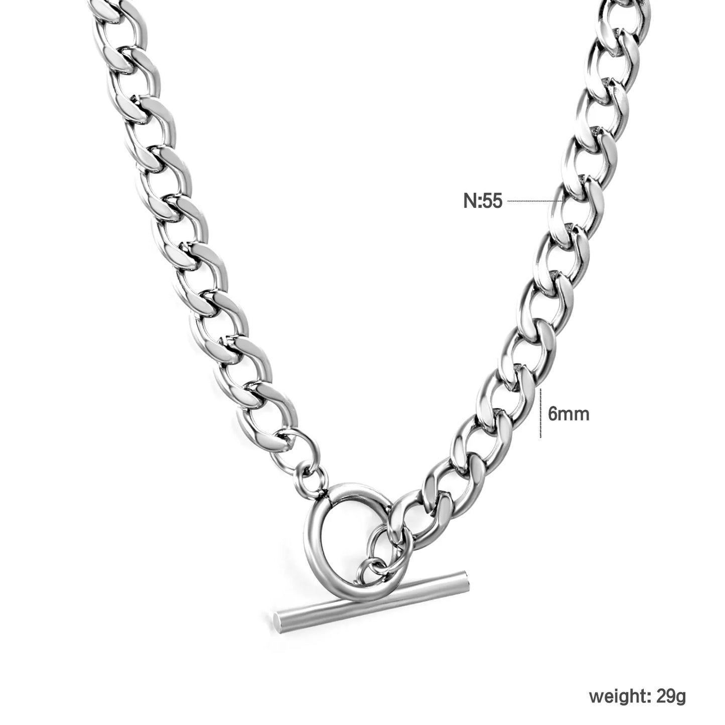 Stainless Steel 6mm Cuban Link Necklace | Wholesale Bulk Order | MOQ 12 | Statement Jewelry