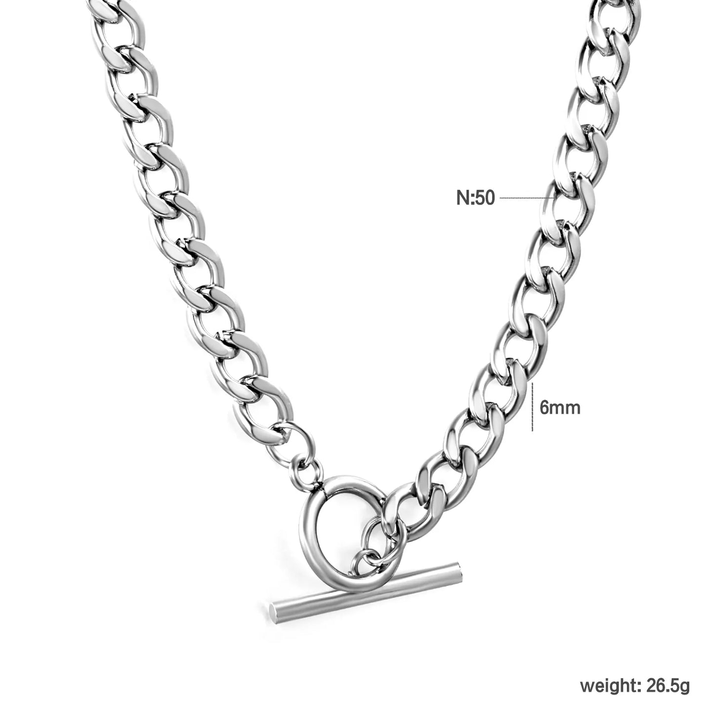 Stainless Steel 6mm Cuban Link Necklace | Wholesale Bulk Order | MOQ 12 | Statement Jewelry