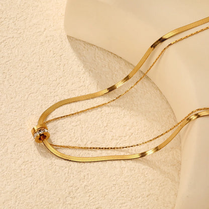 N:40+40+5 Adjustable 3-Layer Crystal Bead Necklace | 18K Gold/Silver Plated | Wholesale Bulk Order | MOQ 12