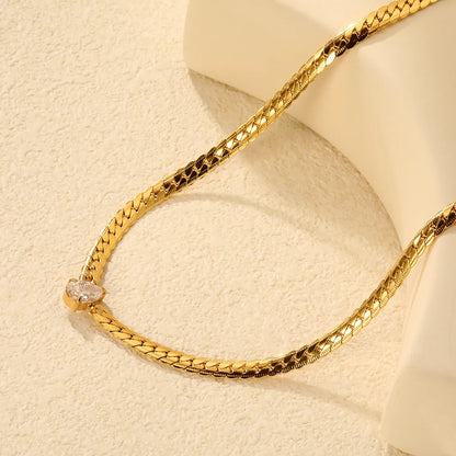 7x10mm Teardrop Crystal Braid Chain Necklace | MOQ 12 | Wholesale Bulk Order | N:40+5cm Adjustable Jewelry