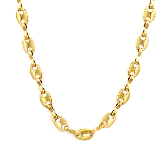 18K Gold Plated Oval-Link Chunky Chain Necklace | MOQ 12 | Wholesale Bulk Order | N:40+5cm Adjustable Jewelry