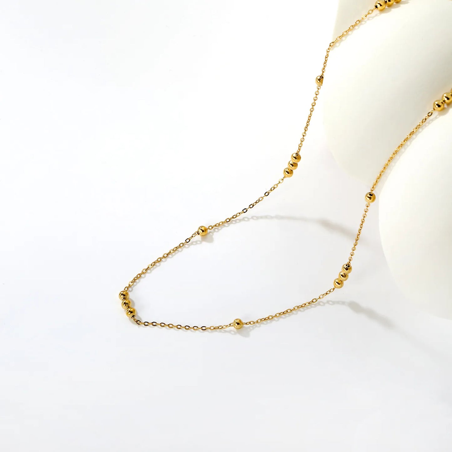 Wholesale Bulk Order Multi-Length (45/50/55/60cm) Gold Beaded Dainty Necklace Collection | MOQ 12 | 18K Gold Plated Jewelry
