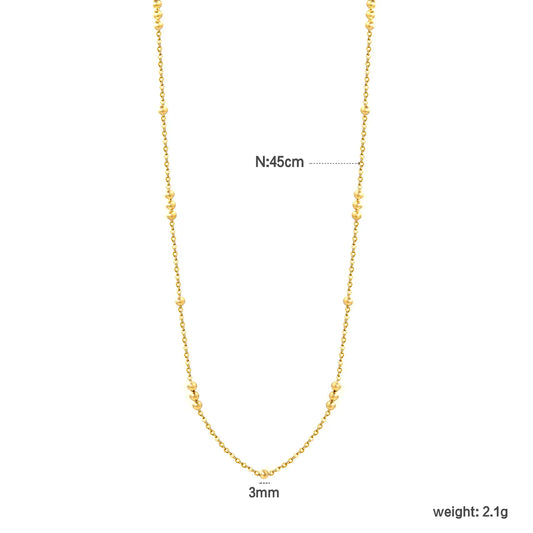 Wholesale Bulk Order Multi-Length (45/50/55/60cm) Gold Beaded Dainty Necklace Collection | MOQ 12 | 18K Gold Plated Jewelry