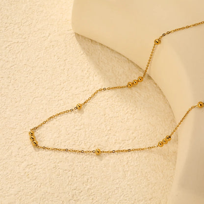 Wholesale Bulk Order Multi-Length (45/50/55/60cm) Gold Beaded Dainty Necklace Collection | MOQ 12 | 18K Gold Plated Jewelry