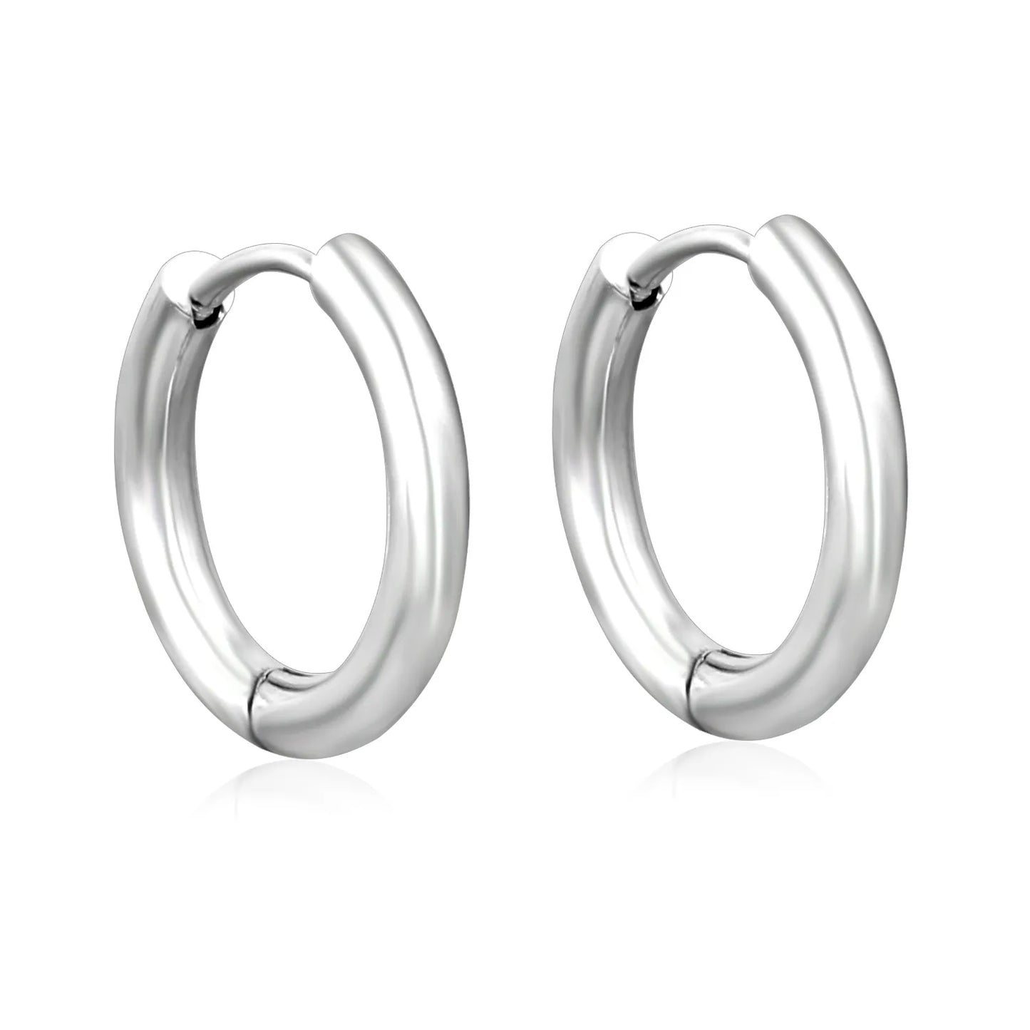 Wholesale 12mm 3-Style Silver Hoop Earrings Set | Hypoallergenic Stainless Steel | Minimalist & Layered Design Jewelry
