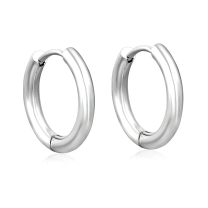 Wholesale 12mm 3-Style Silver Hoop Earrings Set | Hypoallergenic Stainless Steel | Minimalist & Layered Design Jewelry