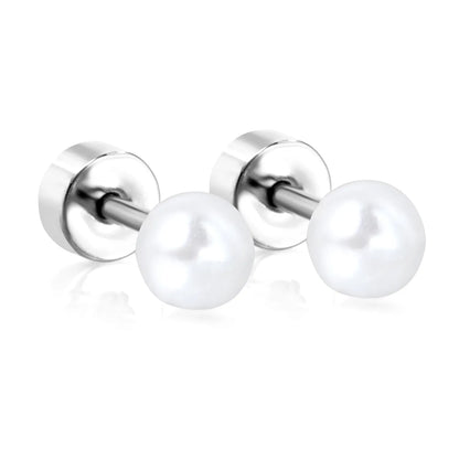 Wholesale 12-Piece 4mm/6mm Stud Earring Set | Hypoallergenic Stainless Steel | Pearl & Crystal Multi-Style Jewelry