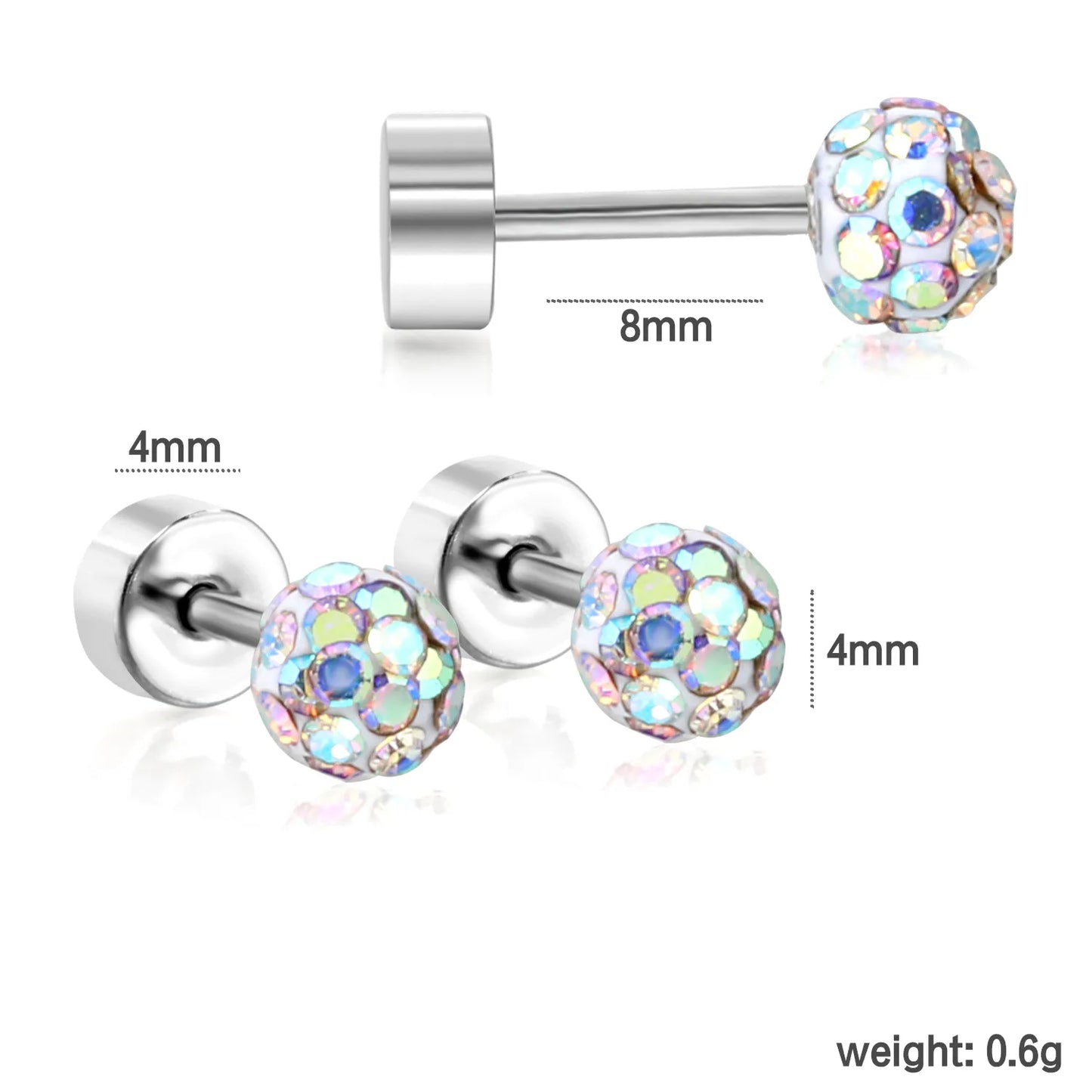 Wholesale 12-Piece 4mm/6mm Stud Earring Set | Hypoallergenic Stainless Steel | Pearl & Crystal Multi-Style Jewelry