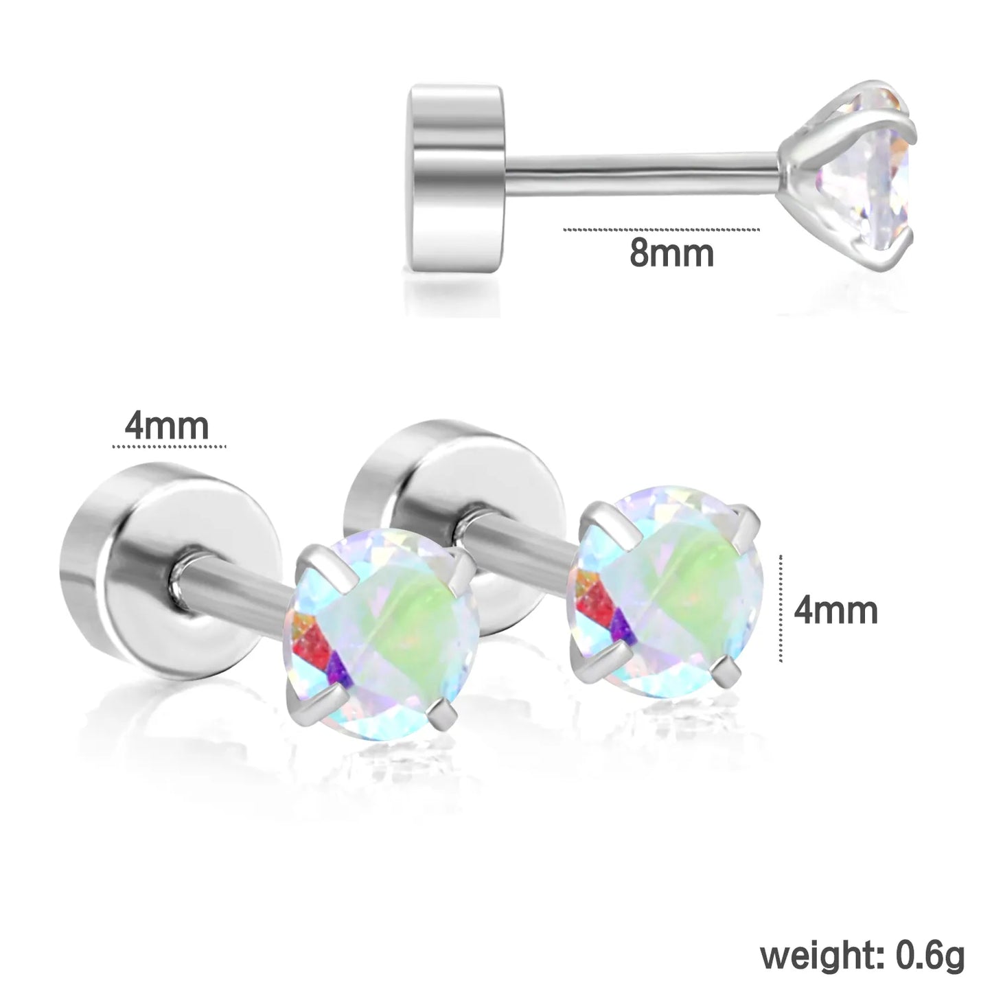Wholesale 12-Piece 4mm/6mm Stud Earring Set | Hypoallergenic Stainless Steel | Pearl & Crystal Multi-Style Jewelry
