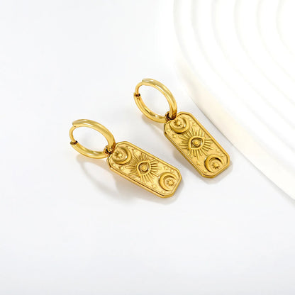 Wholesale 10×20mm Evil Eye Charm Hoop Earrings | 18K Gold Plated | Hypoallergenic Surgical Steel | Minimalist Jewelry