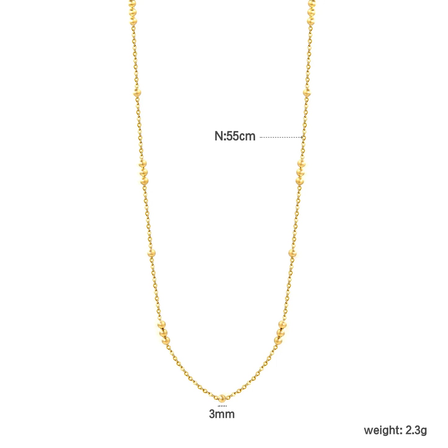 Wholesale Bulk Order Multi-Length (45/50/55/60cm) Gold Beaded Dainty Necklace Collection | MOQ 12 | 18K Gold Plated Jewelry