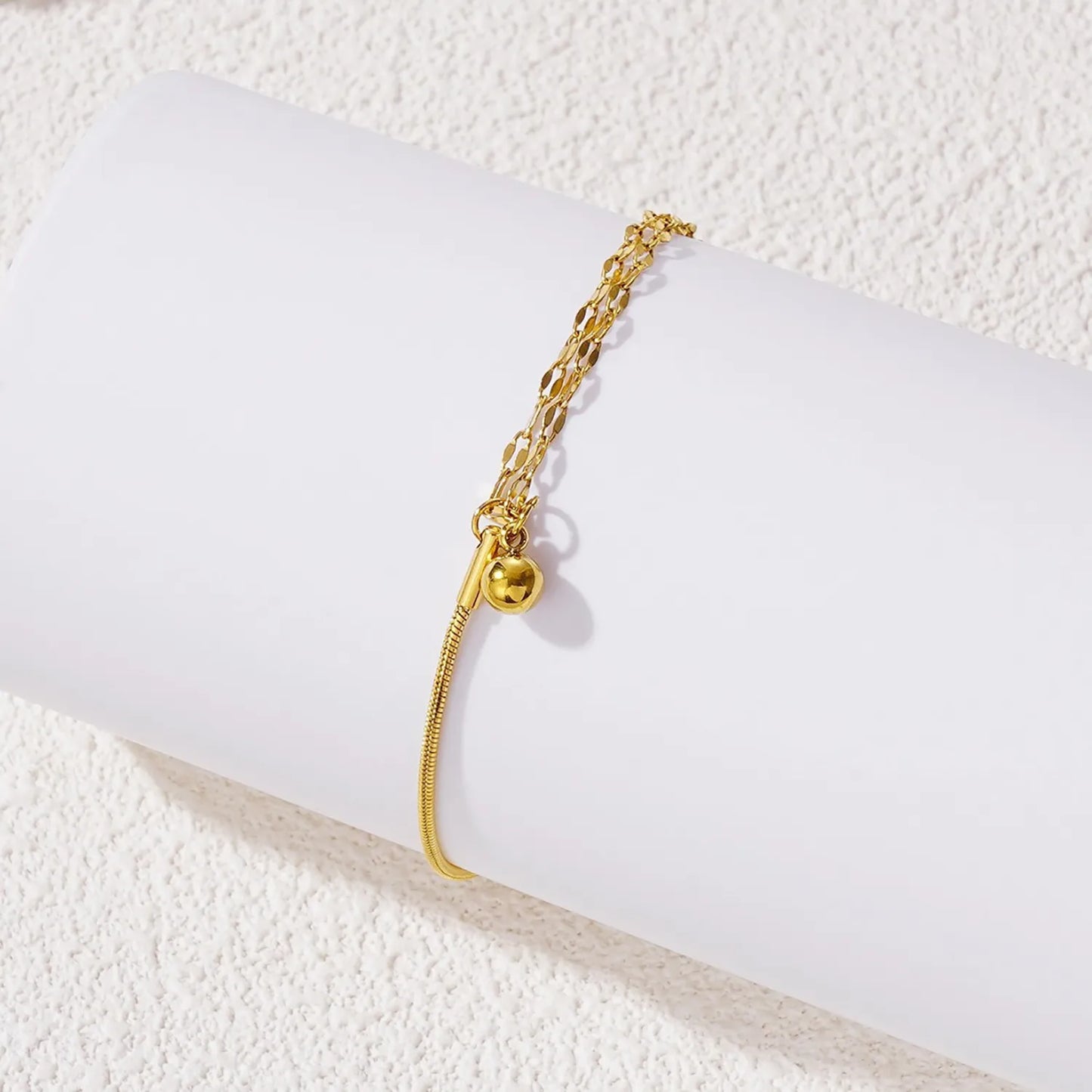 Adjustable Sparkly Sequin Rolo Chain Ball Charm Bracelet | Wholesale MOQ 12 Pieces