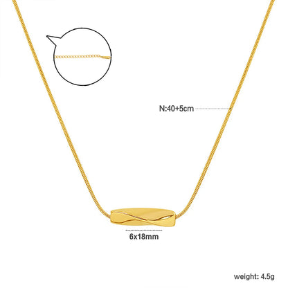 Twisted Barrel Pendant Thin Snake Chain Adjustable Necklace | 40+5cm Extension Chain | Minimalist Dainty Necklace Wholesale Bulk Order 12