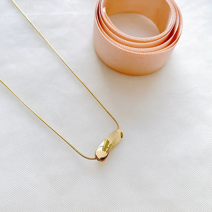 Twisted Barrel Pendant Thin Snake Chain Adjustable Necklace | 40+5cm Extension Chain | Minimalist Dainty Necklace Wholesale Bulk Order 12