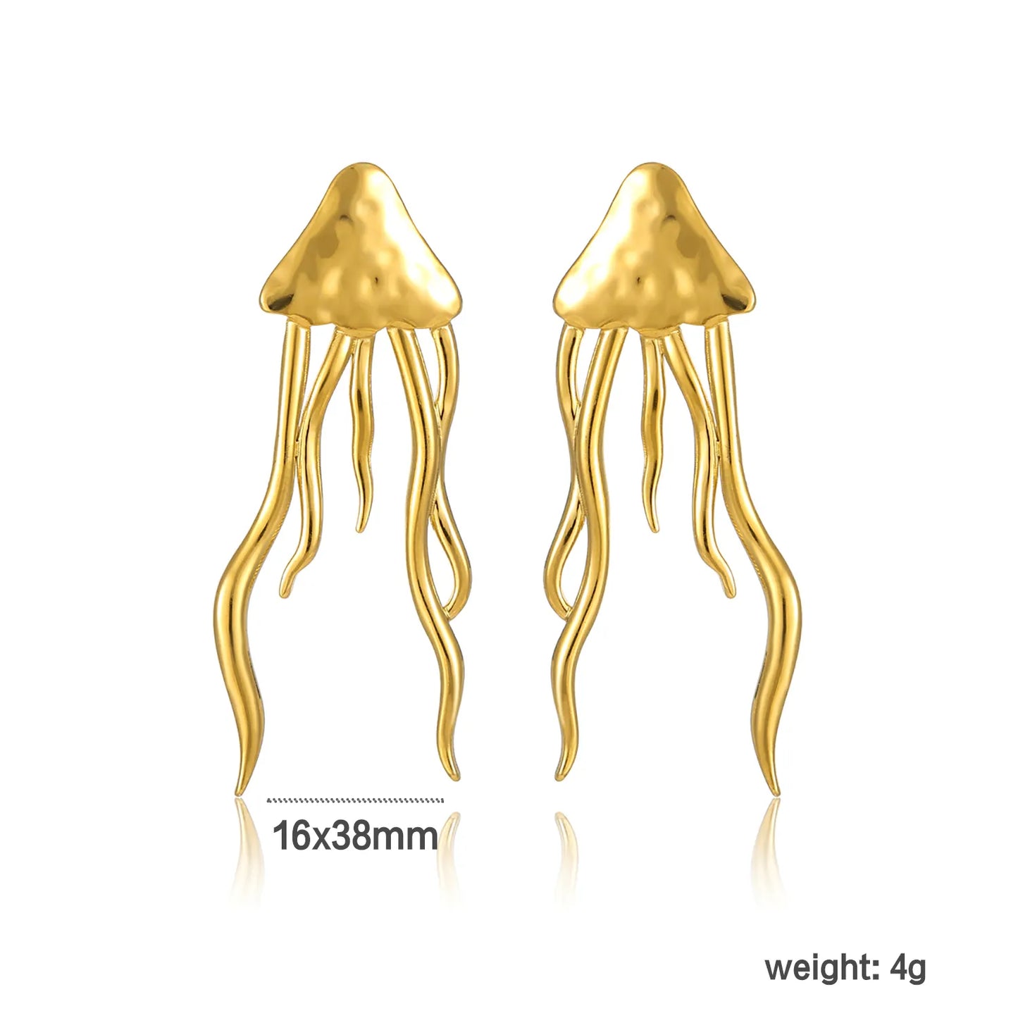 Hammered Textured Jellyfish Drop Stud Earrings | Long Statement Earrings Wholesale Bulk Order MOQ 12