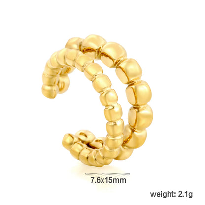 Gradient Cube Beaded No-Piercing Ear Cuff | 18K Gold Stainless Steel Cartilage Clip | Wholesale MOQ 12