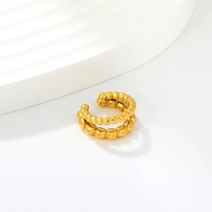 Gradient Cube Beaded No-Piercing Ear Cuff | 18K Gold Stainless Steel Cartilage Clip | Wholesale MOQ 12